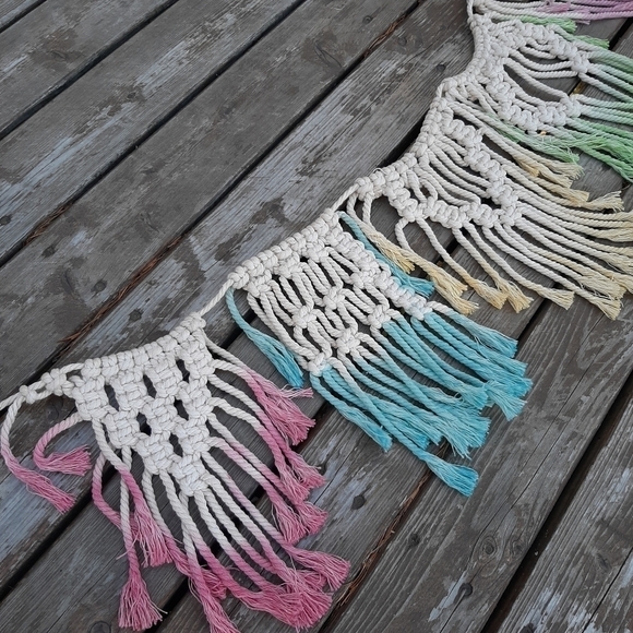Boho Bundle Macrame Wall Hanging Baskets Wool Dream Catcher Tie Dye Plants - Picture 6 of 12